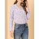 thumbnail image 5 of INSPIRAR CHIC Camisas de Manga Larga Impresas de los Años 50 para Mujeres con Lunares en Forma de Corazón L Blanca, 5 of 7
