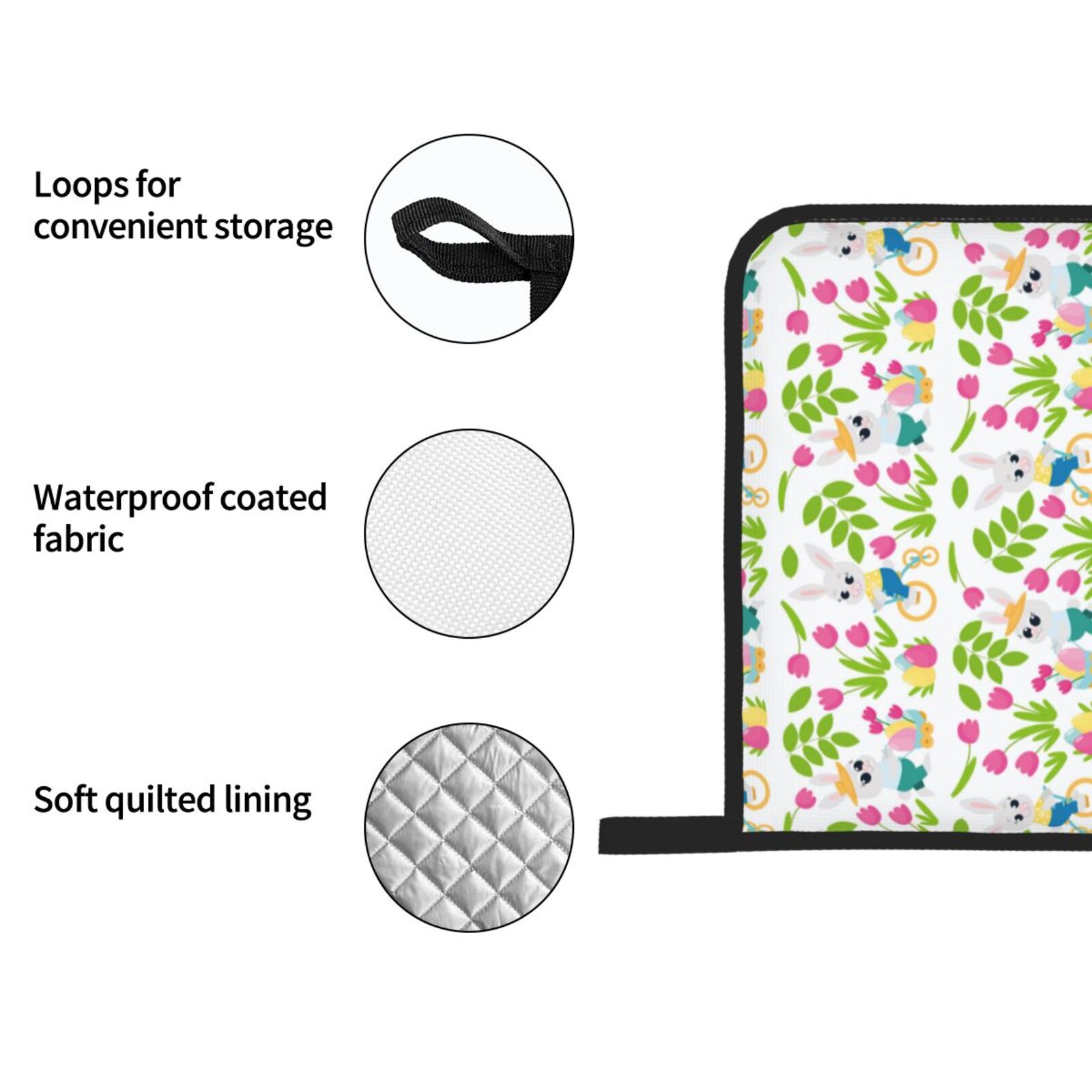 Naloa Happy Easter Oven Mitts and Pot Holders 4 pcs Set, Cooking Baking Grilling Kitchen Oven Glove for Cooking
