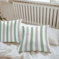 thumbnail image 4 of Fruit Green Grey Stripe Outdoor Pillow Covers Set of 2 Classic Modern Waterproof Throw Pillow Case Decorative Square Cushion Cover for Patio Couch Garden Balcony, 16"x16", 4 of 9
