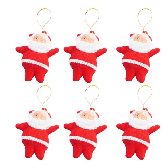 Set of 6 Cute Mini Santa Pendants, Christmas Tree Ornaments Christmas Tree Ornaments Red, Santa Claus Ornaments