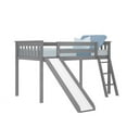 thumbnail image 2 of Max & Lily Twin Loft Bed with Slide, Solid Wood Loft Beds with Ladder for Kids, Grey, 2 of 4