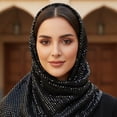 thumbnail image 6 of Yvsxxv Black Sequin Head Wrap Bandana, Sparkly Fashion Hair Scarf, 16.54*17.72inch, 6 of 7