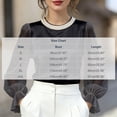 thumbnail image 3 of IUYRTFE Women's Long Sleeve Crew Neck Top Sheer Sleeve Ruffle Cuff Casual Pullover Blouse, 3 of 6