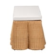 thumbnail image 2 of Miekor Furniture Scallop Natural Rattan Ottoman with Cushion - Handwoven Wicker Accent Bench for Living Room, Bedroom or Entryway, Coastal Boho Style Accent Furniture, Rectangle No.4518, 2 of 7