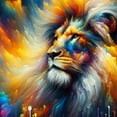 thumbnail image 6 of Acheng Colorful Lion Cosmic Vibe Round Tablecloth Outdoor Fitted 100% Polyester Fiber 31-35, 6 of 8