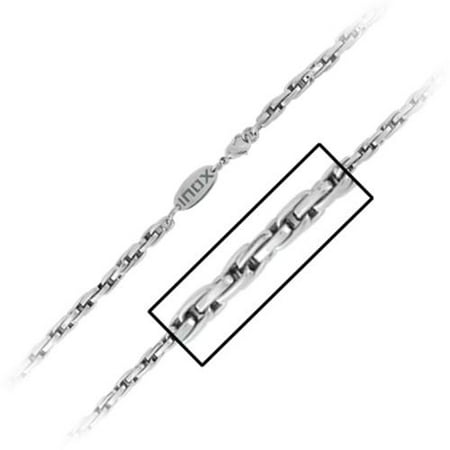 Inox Jewelry NSTC1438-22 Overlapping Link Stainless Steel Chain, 5.5 mm & 22 in.
