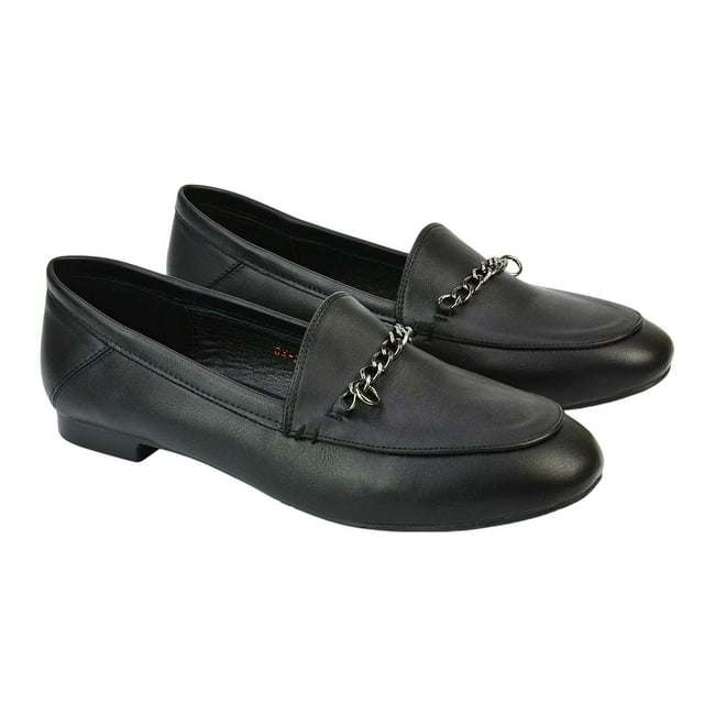 XY London Mocassins Plats pour Femmes Tessah à Détail Chaîne