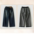 thumbnail image 3 of Ruyang Boys Star Embroidery Baggy Jeans Straight Wide Leg High Elastic Waist Teens Kids Denim Pants Fashion Causal Loose Fit Bottoms, 3 of 8