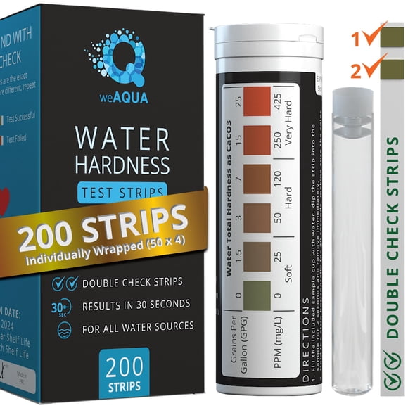 Kit de prueba de dureza del agua WeAqua DoubleCheck 200 tiras