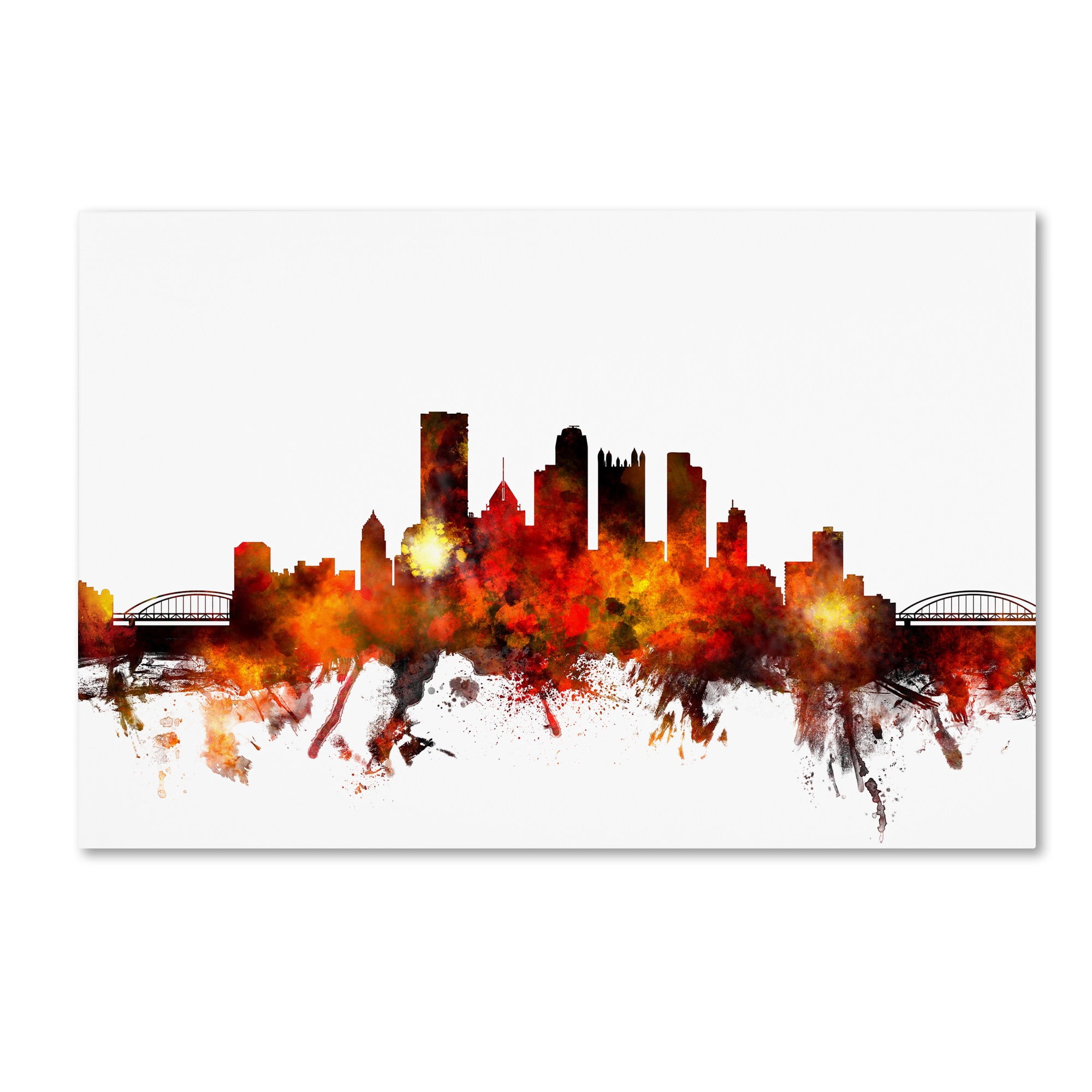 Trademark Fine Art "Pittsburgh Pennsylvania Skyline III" Canvas Art by Michael Tompsett