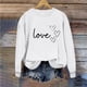 thumbnail image 4 of Sudadera Penkiiy Valentine para mujer: lindas camisetas del día de San Valentín Love Heart Graphic Print Suéter de manga larga Tops M White, 4 of 4