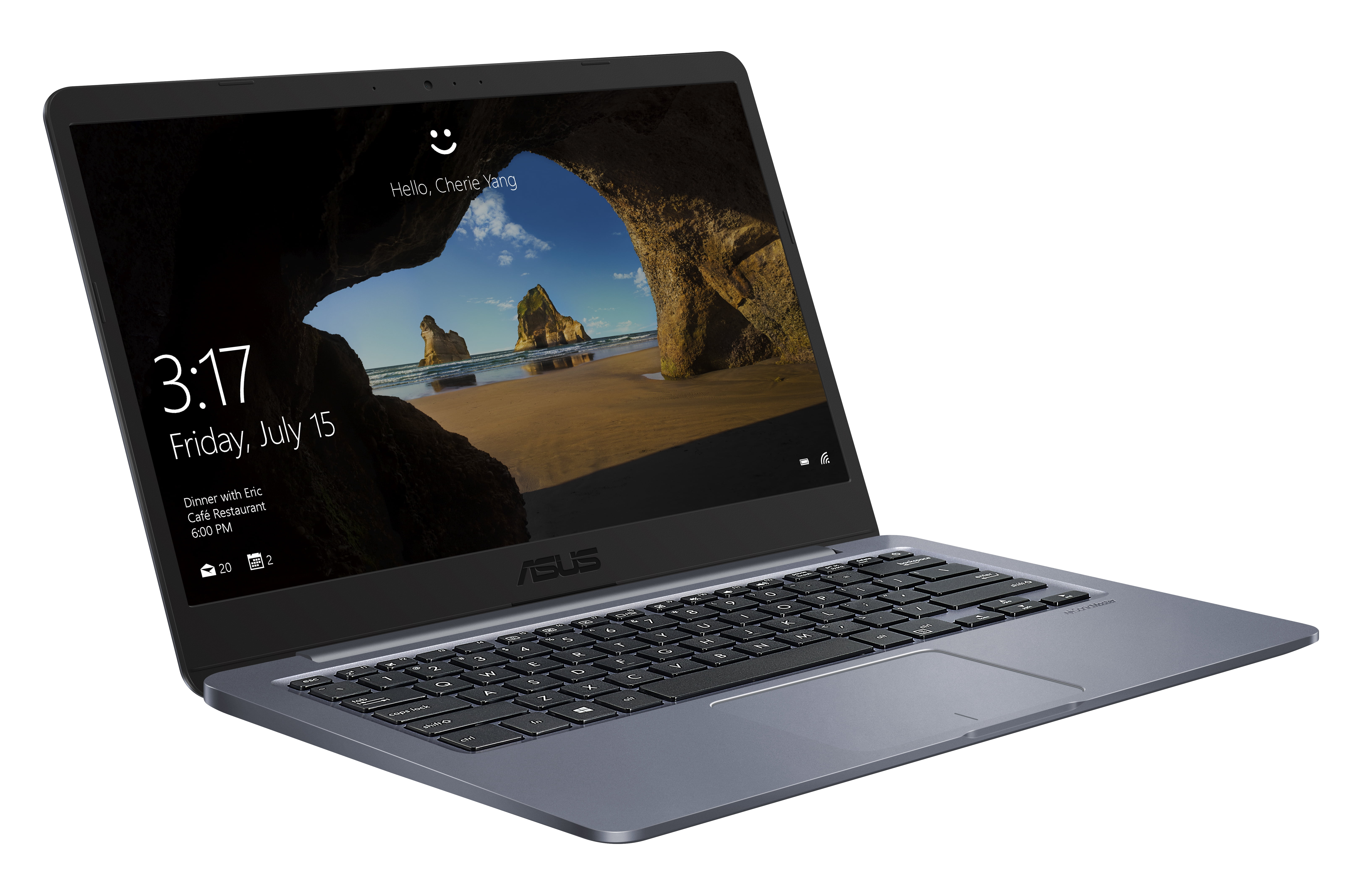 ASUS Laptop E14, 14" HD, Intel Celeron N3350 Processor, 4GB RAM, 64GB eMMC Storage, Star Gray, Windows 10 in S Mode with Microsoft 365 Personal 1-year included, L406NA-WH02