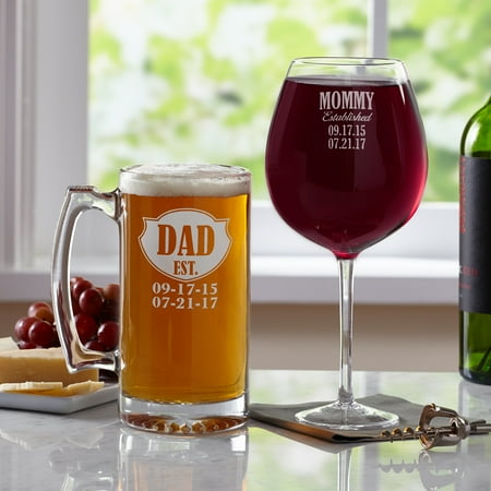 - Personalized We're Established Glassware Set - 2 Beer Mugs