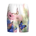 thumbnail image 2 of Lsque Butterfly And Flowers Mens Sleep Pajama Shorts,Short Pajama Pants, Cotton Ultra-Soft Knit-Large, 2 of 9