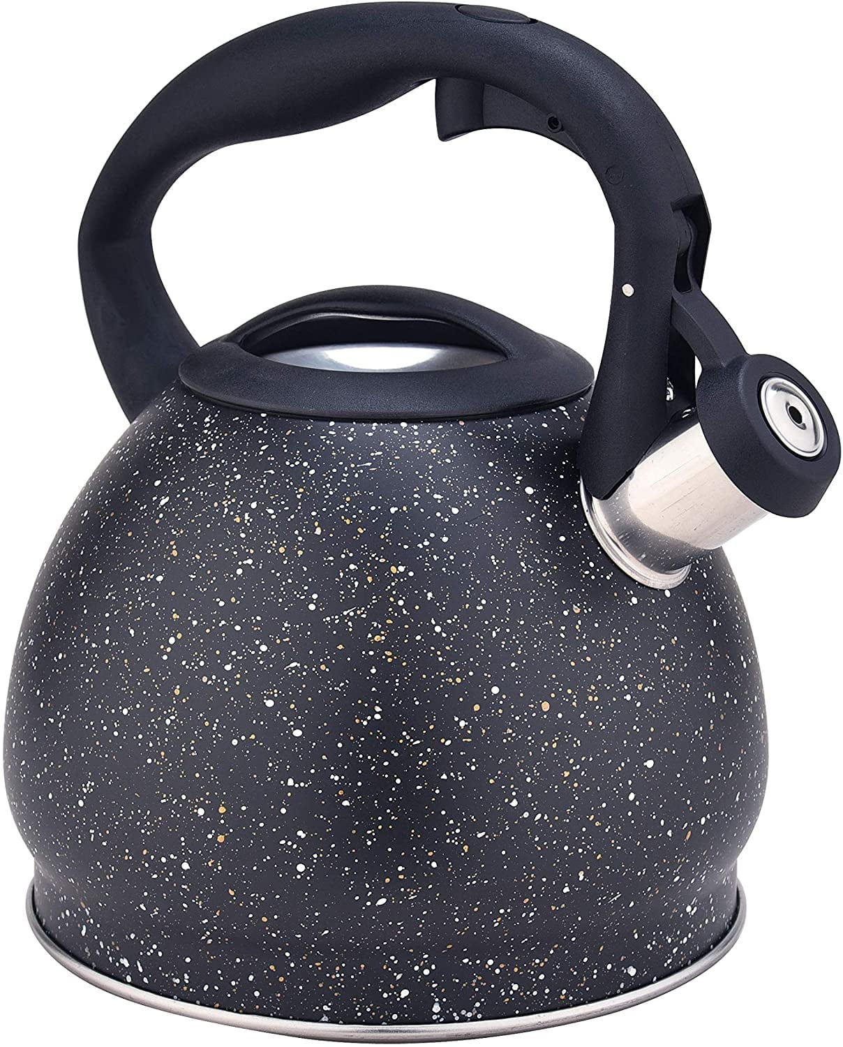 ARC 0015 Whistling Stainless steel Tea Kettle, Black with speckle