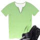 thumbnail image 3 of Camisetas de Manga Corta para Mujeres Camiseta de Cuello Redondo con Botón Impreso No Estructurado Casual con Suave 95% Poliéster 5% Spandex, Blusa Transpirable para la Primavera, 3 of 6