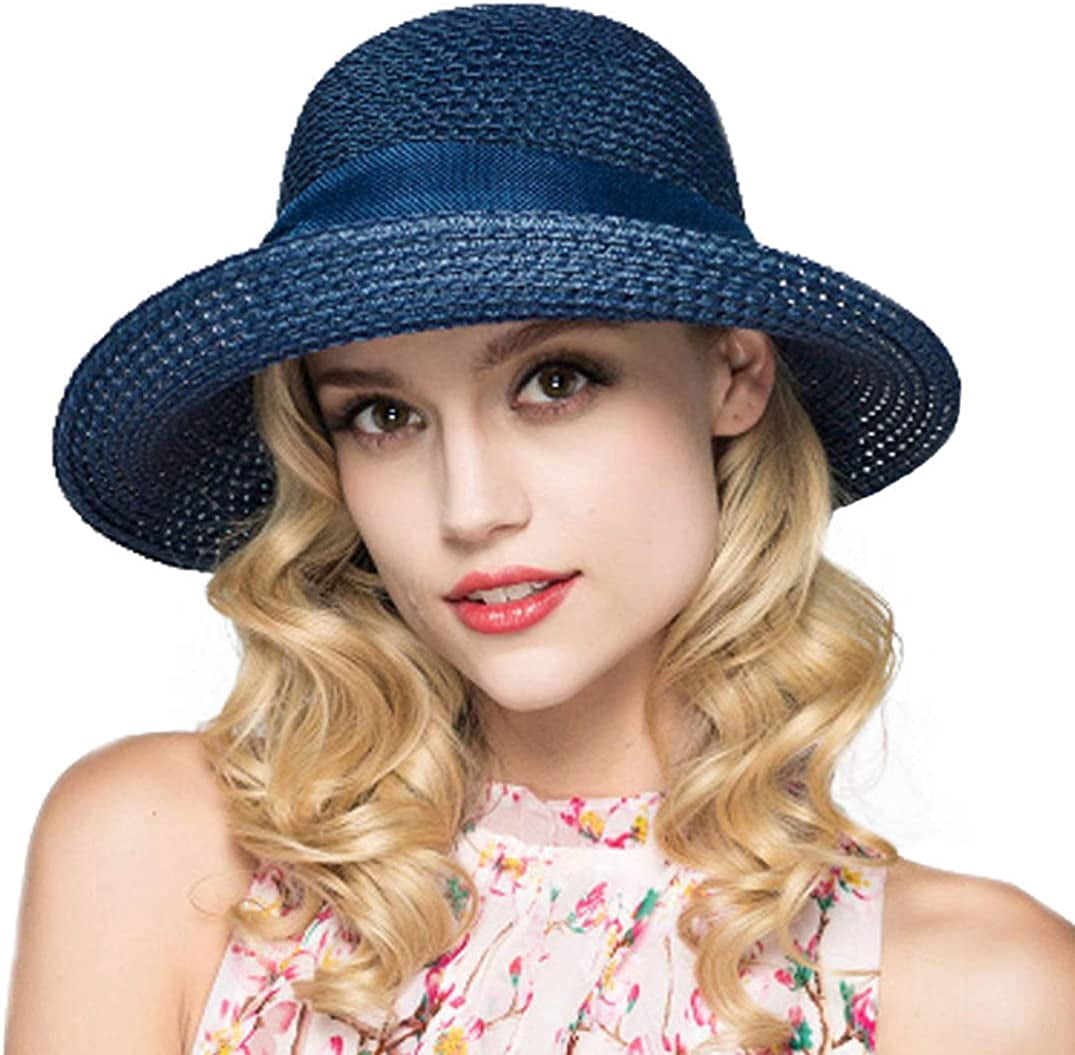 Chapeau De Soleil Femme Réglable 56-62 Cm - Bleu - Polyester - Neuf Avec étiquettes
