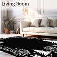 thumbnail image 2 of ODIKA 2'x3' Machine Washable Non-Slip Area Rug, Nordic Fir with Snowflake and Winter High Traffic Rug with Pad, Black, 630480, 2 of 8