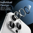 thumbnail image 3 of JETech Camera Lens Protector for iPhone 16 Pro 6.3-Inch and iPhone 16 Pro Max 6.9-Inch, 9H Tempered Glass Metal Individual Ring Cover, HD Clear, 1 Set (Silver), 3 of 7