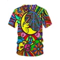 thumbnail image 2 of Colorful Peace Logo Psychedelic 70s Hippie T-Shirt, Unisex, Music & Floral Power Design, Plus Size, 2 of 3