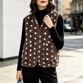 thumbnail image 3 of Guluxicc Women's Fleece Polka Dot Vests Button Down V Neck Sleeveless Jackets with Pockets for Everyday Fall Winter Vests, 3 of 6