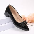 thumbnail image 5 of Rexoro Women Pointed Toe Pumps Bow Decor Slip On Low Chunky Heel Womens Shoes for Office Work Wedding Daily Wear, 5 of 8