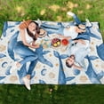 thumbnail image 6 of Extra Large Picnic Beach Blanket Waterproof Sand Proof Portable Outdoor Mat Blue Whales Seashells Stars 60x80, 6 of 9