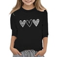 thumbnail image 2 of Teen Valentines Day Boy Shirt Three Quarter Sleeve Graphic Tees Crewneck Casual Pullover Top Girl T-Shirts Size 11-12 Years, 2 of 3