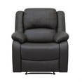 thumbnail image 2 of Chris 38 Inch Manual Recliner Chair- Solid Wood- Black Faux Leather, 2 of 6