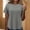 Gray, variant on Women's Round Neck T-Shirt Loose Fits Patchwork Short Sleeve Tops Summer Comfy Casual Basic Tee ,Gray,L