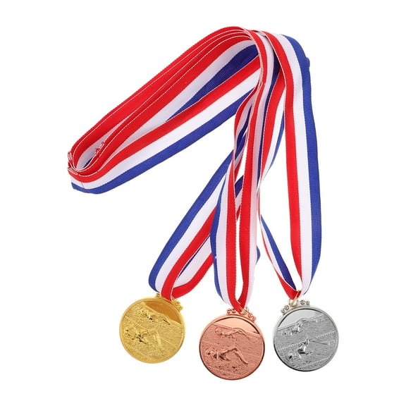 Gold Silver Bronze Medals for Kids and Adults Swimming Competitions School Sports Events 3pcs Zinc