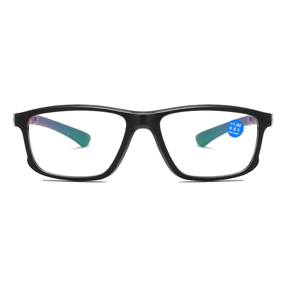 3 Pairs of Men's Blue Light Blocking Sports Red Reading Glasses 4.00 Ultra-light Two-tone Presbyopic Glasses Square Readers +4.00