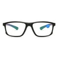thumbnail image 2 of 3 Pairs of Men's Blue Light Blocking Sports Red Reading Glasses 2.50 Ultra-light Two-tone Presbyopic Glasses Square Readers +2.50, 2 of 5