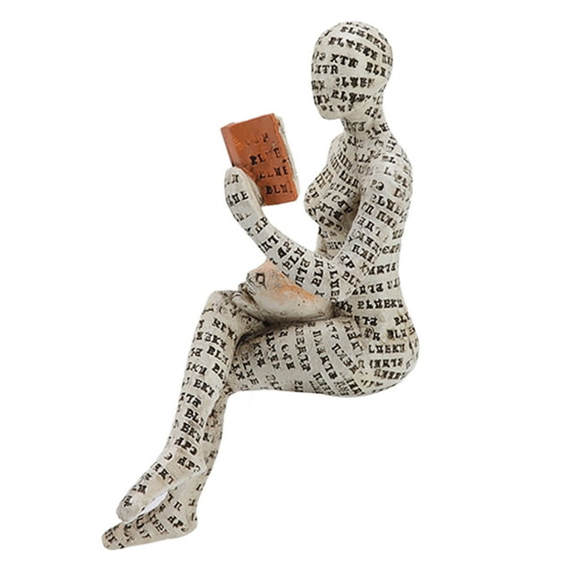 Innovative Lady Reading Woman Figurine, Material, Exquisite Workmanship, Home Decoration with Practical and Beautiful Design, Applicable Scene for Desk