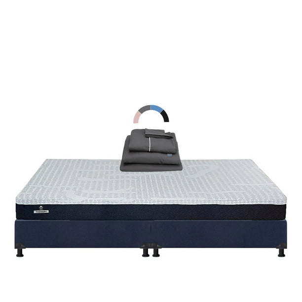 Colchón en Caja King Size Therapy Spring Air + Box + Sábanas Royal