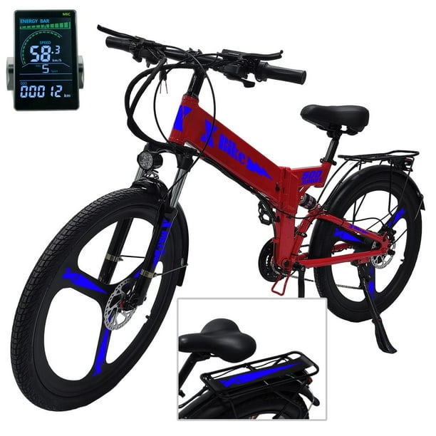 Bici chasis aluminio plegable X Bike Mount500TourRed 500W R26x2