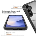 thumbnail image 3 of For Samsung Galaxy S25 Case PC TPU Phone Clear Back Cover with PET Screen Film - Black, 3 of 5
