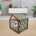 thumbnail image 3 of Vegetable Art Pet House, Vibrant Artichoke Motif Exotic Kitchen Organic Recipe Diet Menu Kitchen, Outdoor & Indoor Portable Dog Kennel with Pillow and Cover, 5 Sizes, Plum Fern Green, by Ambesonne, 3 of 5