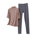 thumbnail image 2 of ylioge M-5X Plus Size Womens Modal-Pajama Sets 2 Piece Outfits Ladies Casual Solid Color Short Sleeve Tops Straight Leg Pants Loungewear Pajamas Set, 2 of 5