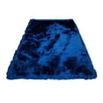 thumbnail image 5 of RugBerry Blue Shimmer Shag Area Rug Thick Soft Pile Large Shaggy Carpet Navy Blue 8' x 10' Pet Friendly, Non Slip, Handmade 8' x 10' Kids Room,, 5 of 6