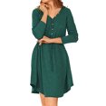 thumbnail image 1 of Txlixc Vestido casual de primavera para mujeres, botón de cuello V de color sólido Txlixc moda, 1 of 8