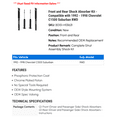 thumbnail image 2 of Front and Rear Shock Absorber Kit - Compatible with 1992 - 1998 Chevy C1500 Suburban RWD 1993 1994 1995 1996 1997, 2 of 2