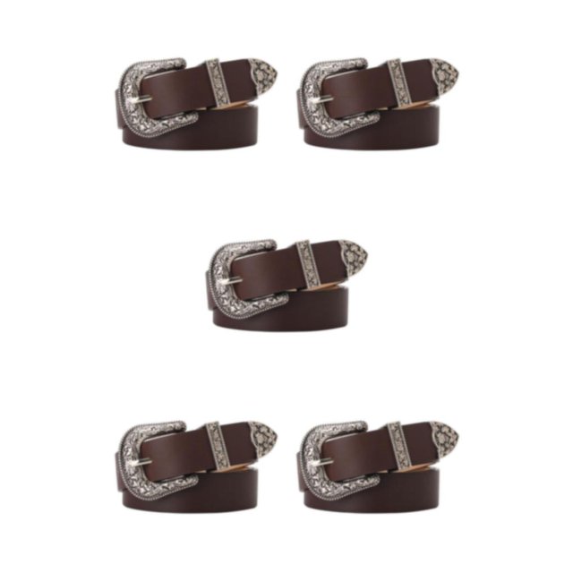 Guardoinrt Ceintures en Faux Cuir avec Boucle Sculptée pour Femmes Jeans Robe Type Café A 5Set