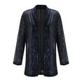 thumbnail image 3 of 2025 Women's Casual Jackets,Women Sequins Jacket Casual Long Sleeve Glitter Party Shiny Lapel Rave Outerwear Jacket, 3 of 7