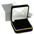 thumbnail image 2 of 3 Black Velvet Necklace Pendant Gift Boxes With Brass Trim, 2 of 2