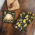 thumbnail image 5 of Yellow Lemon Fruit Slices Black Pattern Kitchen Oven Mitt and Pot Holder Sets 2 Pcs for Baking, Cooking and Grilling, Heat Resistant Up To 392 °F, 5 of 7