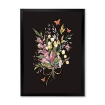 Designart 'Ancient Floral Summer Wildflowers Arrangement' Traditional Framed Art Print