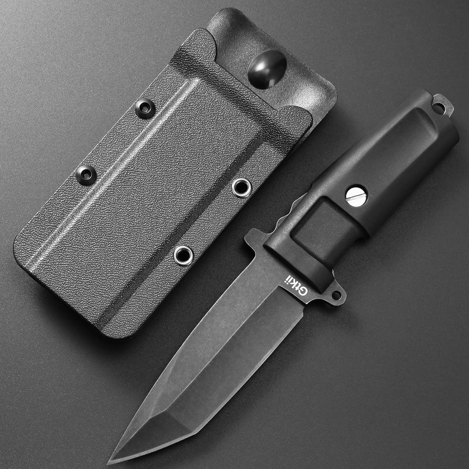 GTK34 Fixed Blade Knife AUS-8 Steel Full Tang Nylon Fiberglass Handle Com EDC Tool Knifes for Outdoor Camping Adventure Survival