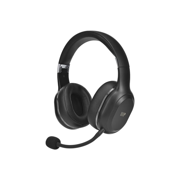 Monoprice Bluetooth 5.0 USB Transmitter Wireless Web Meeting Headset with 3D Stereo Surround Sound and Detachable Boom Mic