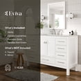 thumbnail image 7 of Eviva Aberdeen 60" Transitional White Single Bathroom Vanity with White Carrara Countertop, 7 of 7